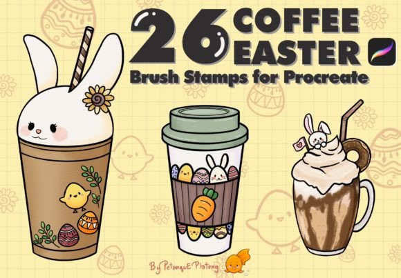 26 COFFEE EASTER Brush Stamps Procreate: A Creative Toolkit for Digital Artists