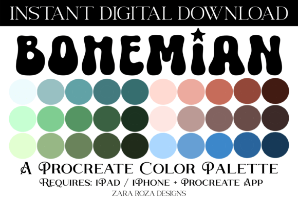 Bohemian Procreate Color Palette Guide