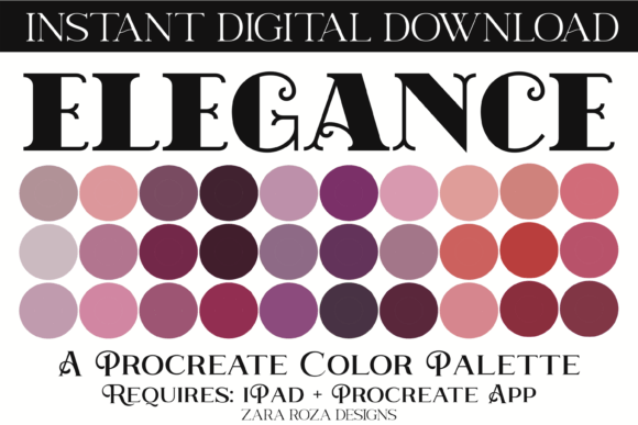 Elegance Procreate Color Palette: A Magical Aesthetic for Digital Artists