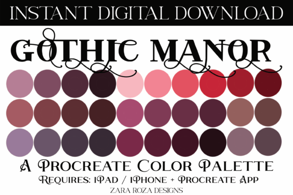 Gothic Manor Procreate Color Palette