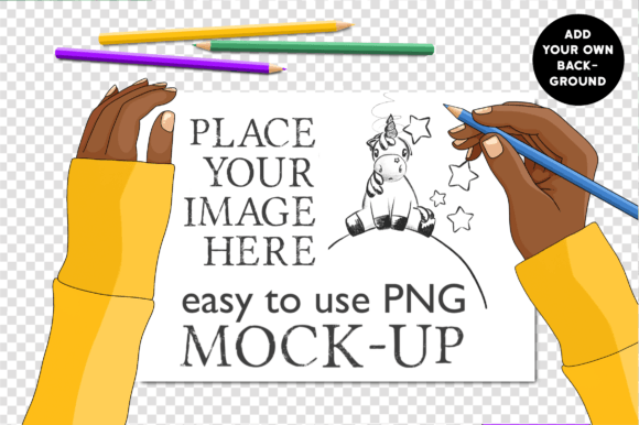 Landscape Coloring Page Mockup Crayons