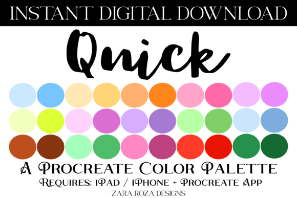 Quick Procreate Color Palette: 30 Swatches