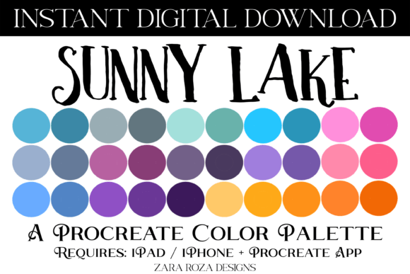 Sunny Lake Procreate Color Palette Guide